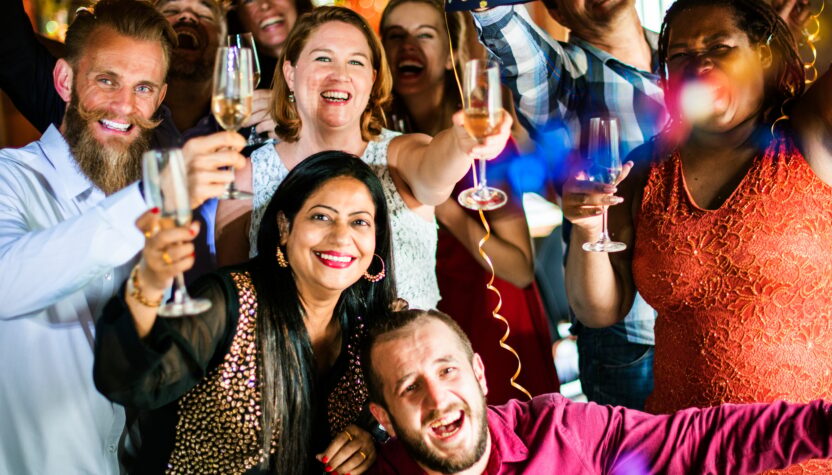 Friends celebrating new years eve
