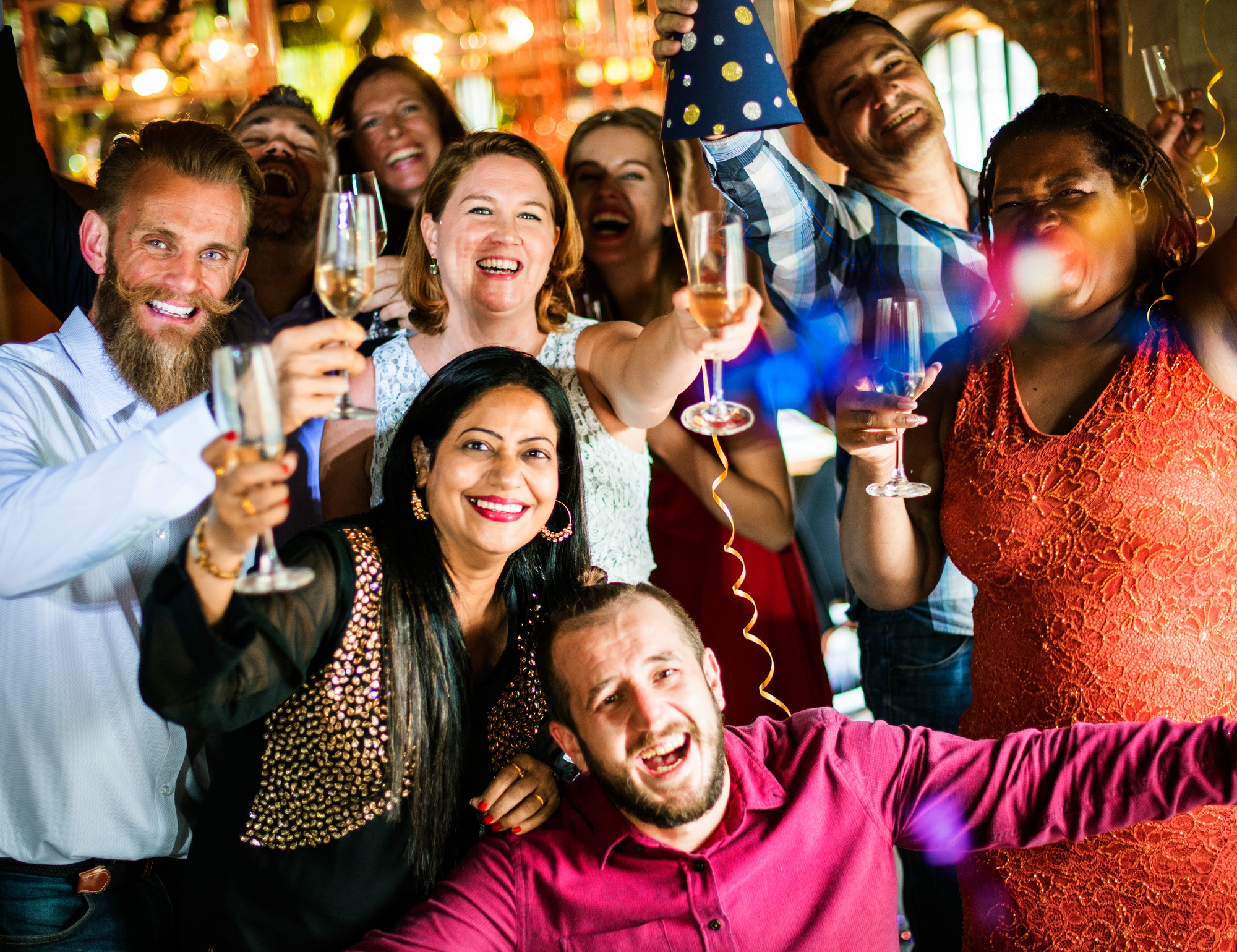 Friends celebrating new years eve