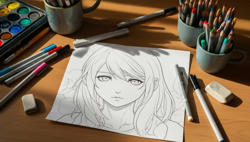 Coloriage à imprimer de manga