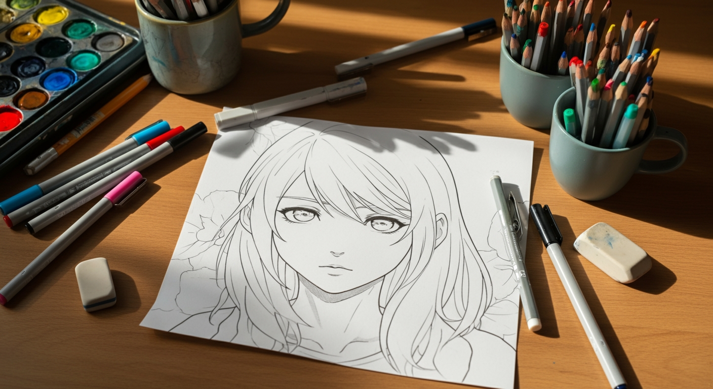 Coloriage à imprimer de manga