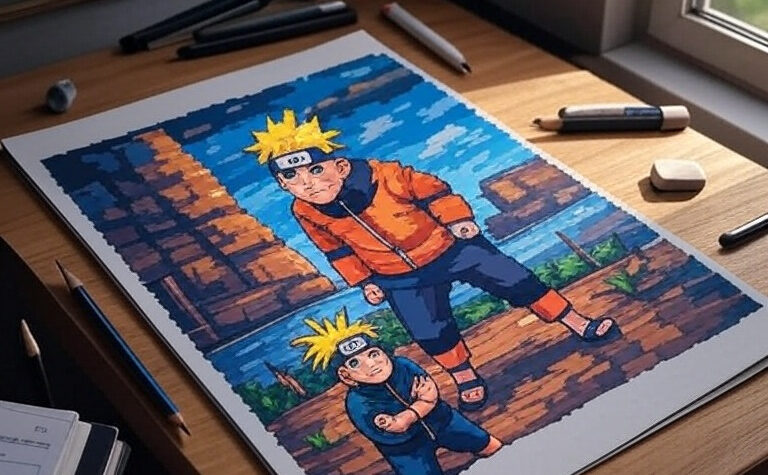naruto pixel art facile