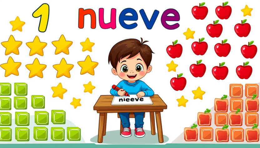 découvrez comment écrire et prononcer le chiffre 9 en espagnol de façon simple et ludique, spécialement expliquée pour les enfants !