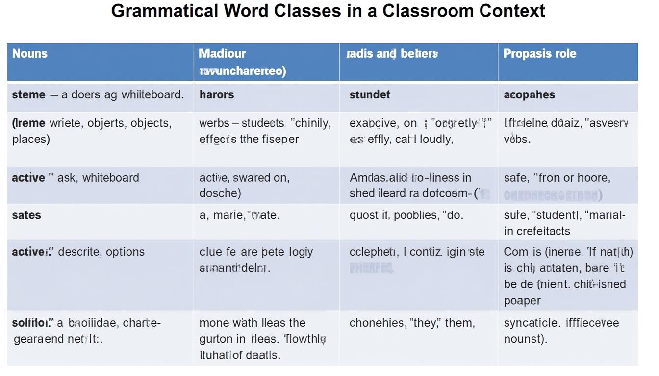 découvrez comment le tableau des classes de mots facilite la compréhension des textes en clarifiant la fonction de chaque mot dans une phrase.