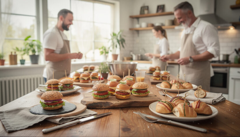 participez à l'atelier mini-burgers rigolos et apprenez à créer des amuse-bouches originaux pour dynamiser vos soirées entre amis ou en famille.