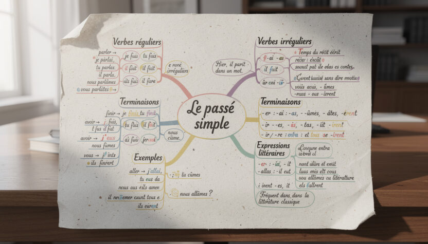 améliorez votre maîtrise du français avec une carte mentale efficace sur le passé simple, conçue pour faciliter l'apprentissage et la mémorisation.