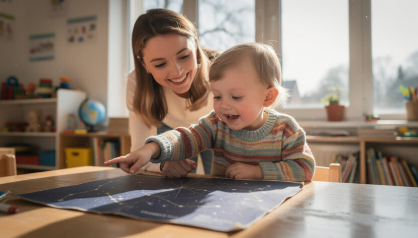 découvrez comment la carte de constellation transforme l'apprentissage en maternelle en une expérience ludique et magique, captivant l'attention des tout-petits.