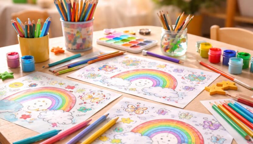 imprimez des arcs-en-ciel à colorier pour vos enfants et créez ensemble des souvenirs colorés et joyeux. activité ludique idéale pour stimuler leur créativité.