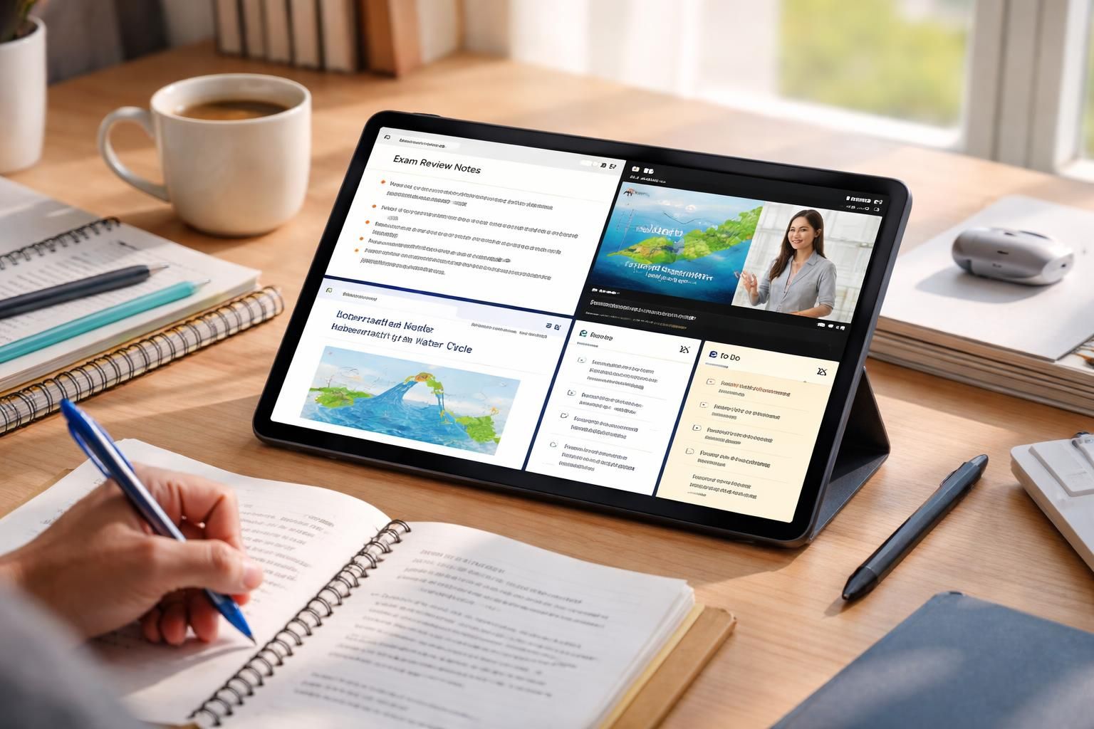 découvrez le samsung 10" avec son mode multi-fenêtres pour réviser efficacement et gagner du temps en multitâche.