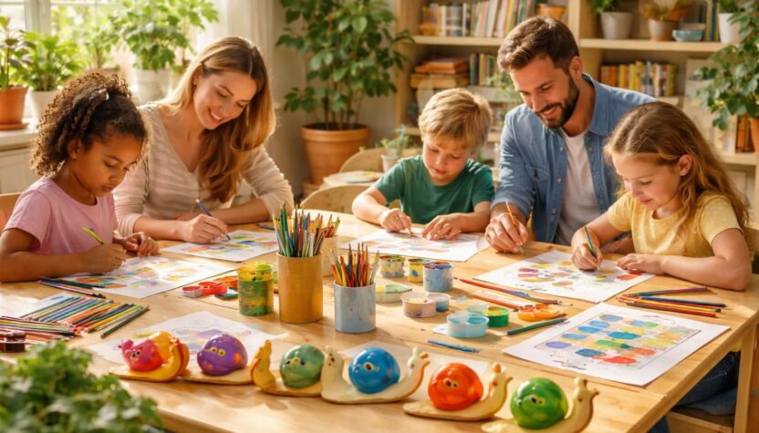 découvrez comment organiser un atelier de coloriage d'escargot à la maison, une activité ludique et créative idéale pour toute la famille.